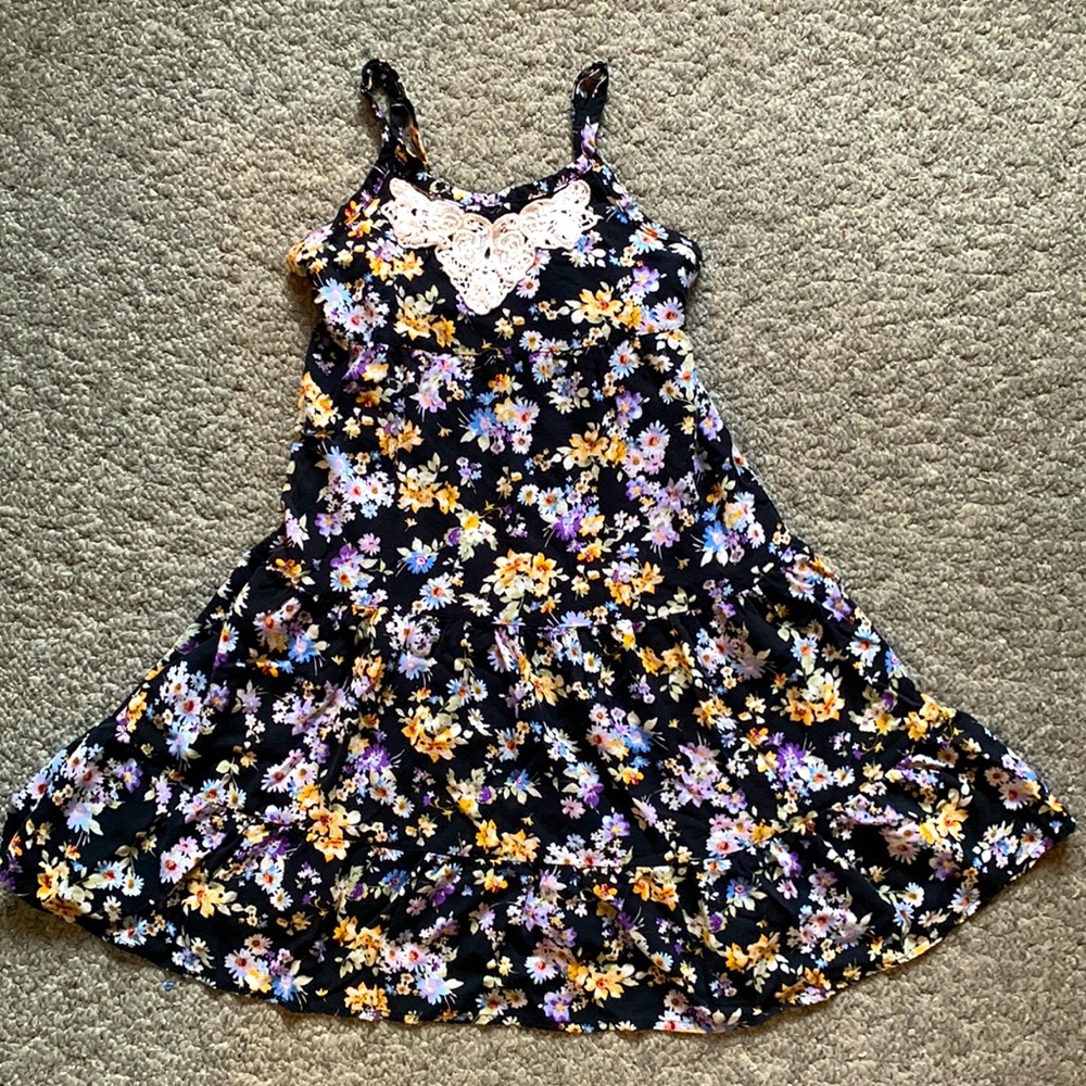 Justice Floral Sundress with Crochet Appliqué